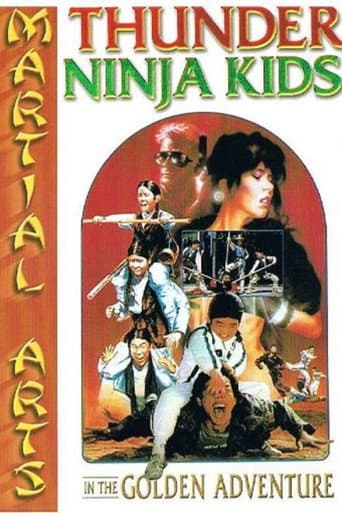 Pôster oficial do dorama Thunder Ninja Kids in the Golden Adventure em português